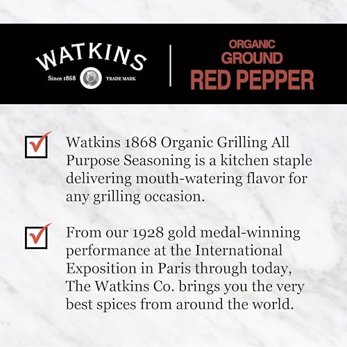Image of Watkins Gourmet Spice, Organic Crushed Red Pepper, Bulk Food Service Size, 9.5 oz (Pack of 1)