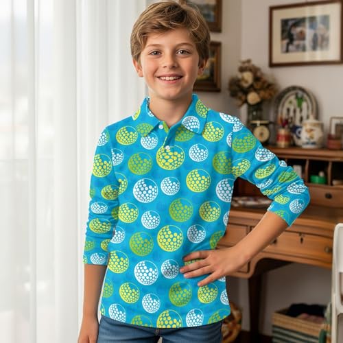 HUIACONG Kids Golf Shirts with Button Under Shirts for Boys Girls Sweatshirts3