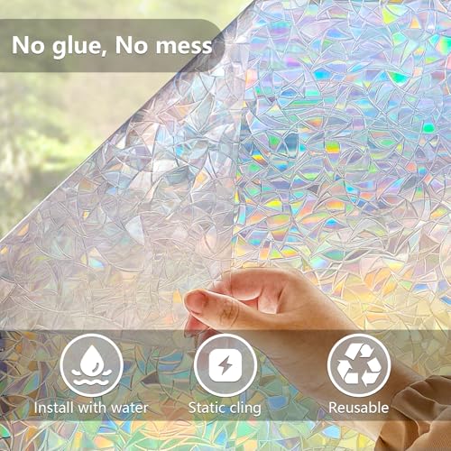 NINETREX Fensterfolie Bunt Selbsthaftend Sichtschutzfolie 115 * 400cm – Ansicht 4