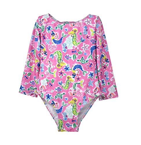 Image of Flap Happy Baby Girls' UPF 50+ Charlie L /S Rash Guard Swimsuit