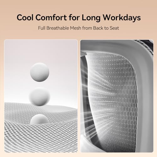 SIHOO B100 Office Chair, Comfy Ergonomic Office Chair, High Back Computer Chair with Adaptive Dynamic Lumbar Support, Flip-up Armrests for Guitar Playing, Swivel Desk Chair for Lon image 5