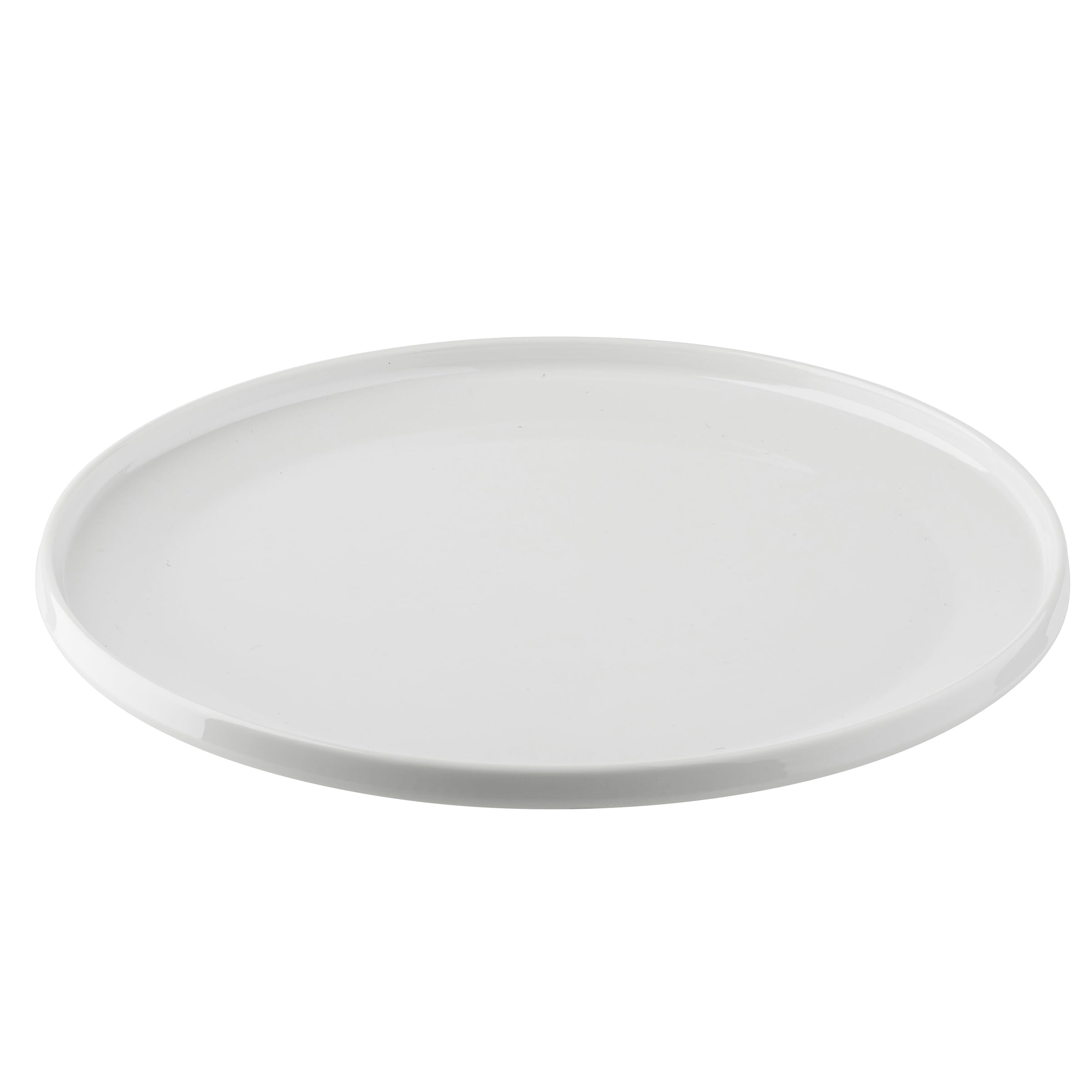 TableCraft Flynn Collection™ Round Serving Plate, White Glossy, 11"x 11"x 0.75", Melamine, Durable Lightweight Display Plate for Appetizers, Desserts, Small Portions, Modern Presentation