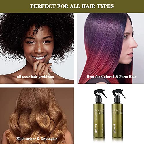 Kizaiacare Dry Hair Moisture Detangling Conditioner Spray | Daily Hair Moisturiser Detangler | Hair Serum For Frizzy Dry And Damaged Hair | Vitamin B5 Heat & Shine Protection | Sulfate Free | Moisturiser Before Detangling Conditioner Spray #TOP1