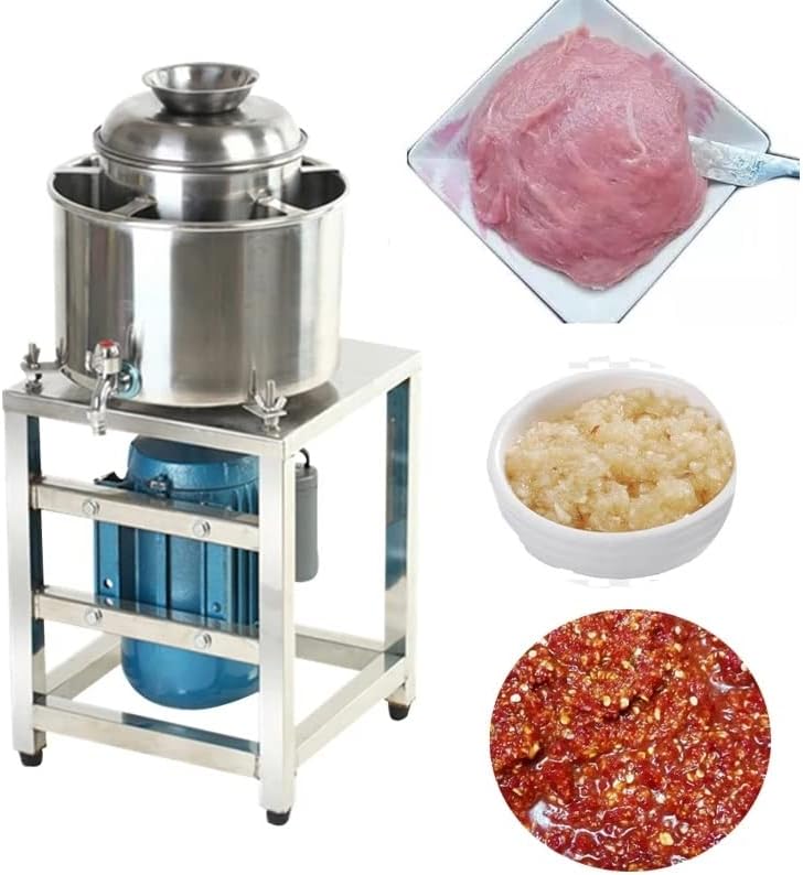 TXMACHINE Meat Beater machine stainless steel Food Chopper food Processors commercial meat mincer Mixer for beef ball fish ball chili sauce minced garlic,ginger (220V/50HZ, 6.6lb/times)