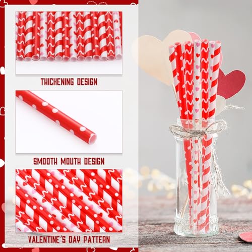 Pailles rouges de 22,9 cm pour table de Saint-Valentin et buffet - 5