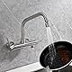 BuntHaus Wasserhahn Küche Wandmontage mit 3/4 zoll Anschluss für Geschirrspüler/Waschmaschine, Edelstahl Wandarmatur Küche mit 2 Strahlarten, Küchenamatur mit Flexibler Auslauf