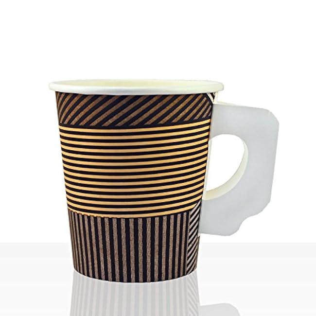 Abena Disposable Paper Coffee Cup with Handle: 6 Oz - 50 Count