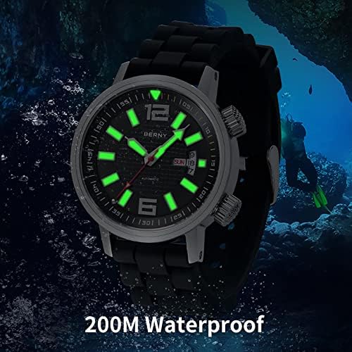 BERNY Automatic Mechanical Dive Watch for Men Self Winding Sport