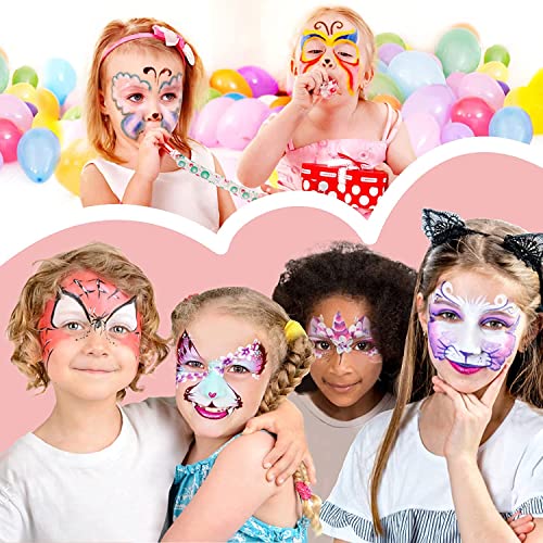 Image of Beesjuy Face Painting Kits for Kids,12 Color Water Based Face Paint Kit, Washable Kids Body Paint for Makeup, for Birthday, Halloween, Thanksgiving Day, Cosplay Makeup, Gifts for Children