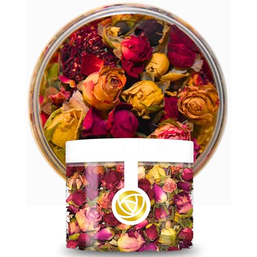 ROSIE ROSE - Essbare Blüten Rosenblüten Flower Mix (20g) - Getrocknete Blumen Essbar für Tortendeko & Blütenmix - Premium Edible Flowers Rosenblätter Blütentee & Essbare Blumen für Torte Deko