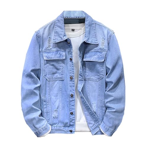 Chaqueta de vaquera Hombre otoño Invierno Abrigo Chaqueta Moda Casual Top Slim Fit botones Chaqueta de trabajo denim Cardigan mezclilla caliente outwear Informal Talla grande