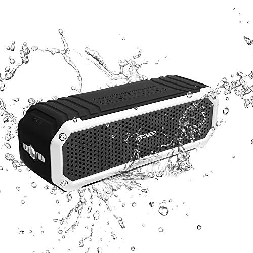 ARCHEER Haut-Parleur bluetooth Portable Etanche Crochet Enceinte bluetooth Portable sans Fil Subwoofer à l'Extérieur Stéréo Sport Extérieur Douche 10W avec Lampe Torche Main Libre Téléphone12 Heure Lecture