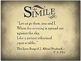 Literary Tools: Simile English Literature Poster featuring a quote from "The Love Song of J. Alfred Prufrock" by T. S. Eliot. Laminated Educational Art Print