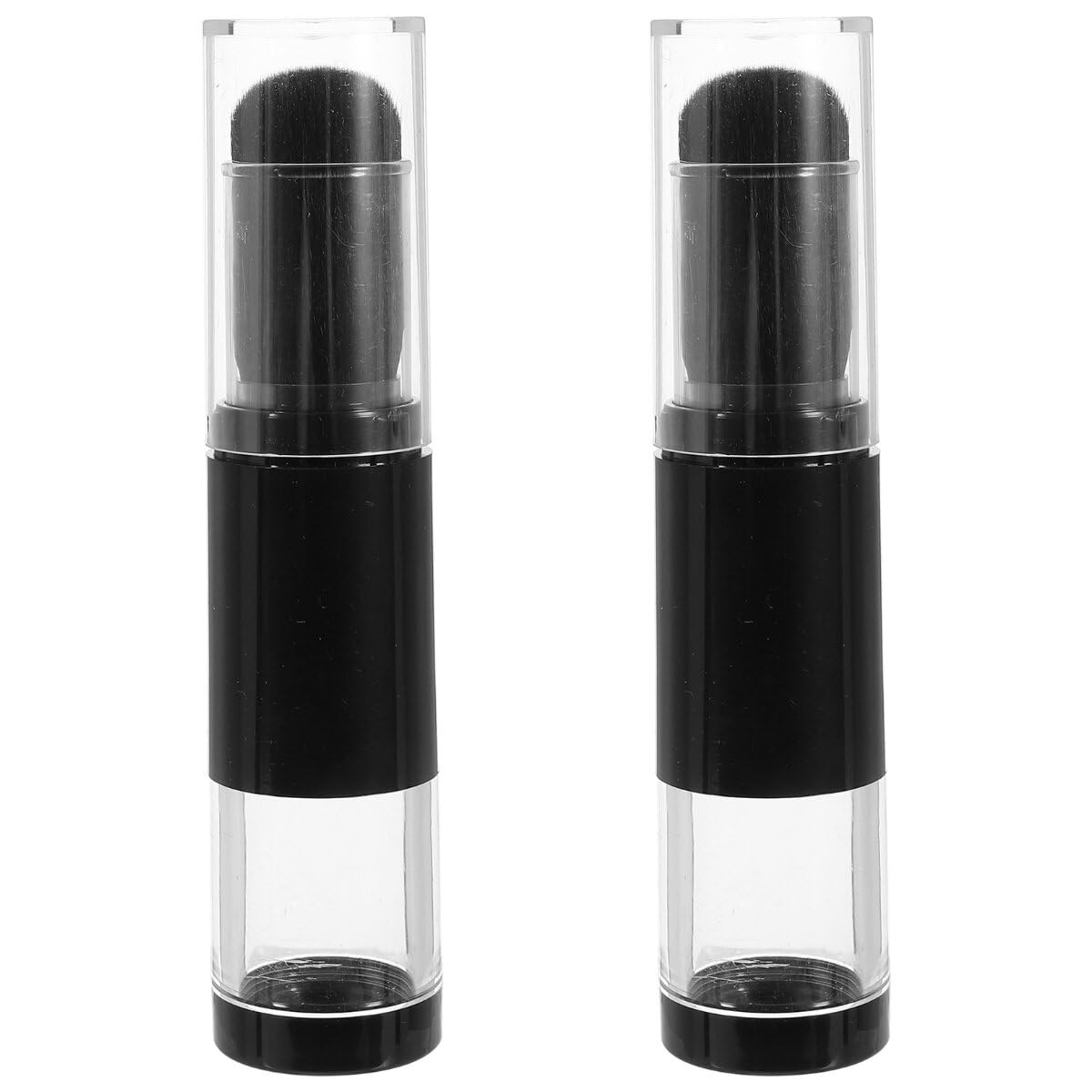 minkissy Refillable Powder Brush Travel Blush with Refillable Loose Powder Bottle Jars for Foundation Blush Setting Contour Powder Cosmetics 2Pcs