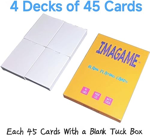 Miniatura 3 de Naipes blancos en blanco, 180 unidades, tamaño de póquer, perfectas para tarjetas flash de bricolaje, crea tu propio juego, estudia aprendizaje,