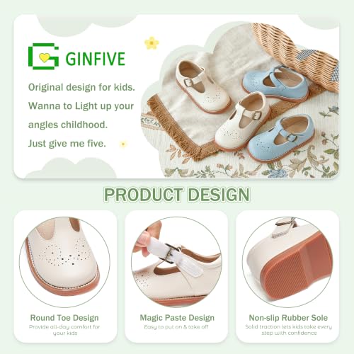 Image of GINFIVE Toddler Girls Mary Jane School Oxford Dress Flat Shoes for Wedding