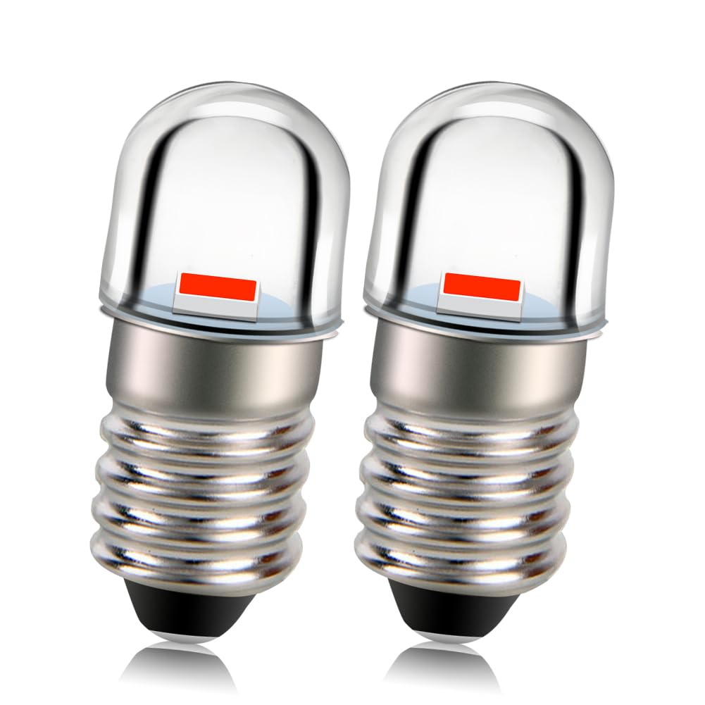 Ruiandsion 2 Lampadine LED E10 3V Bianco 5630 2SMD Per Torcia E Strumenti