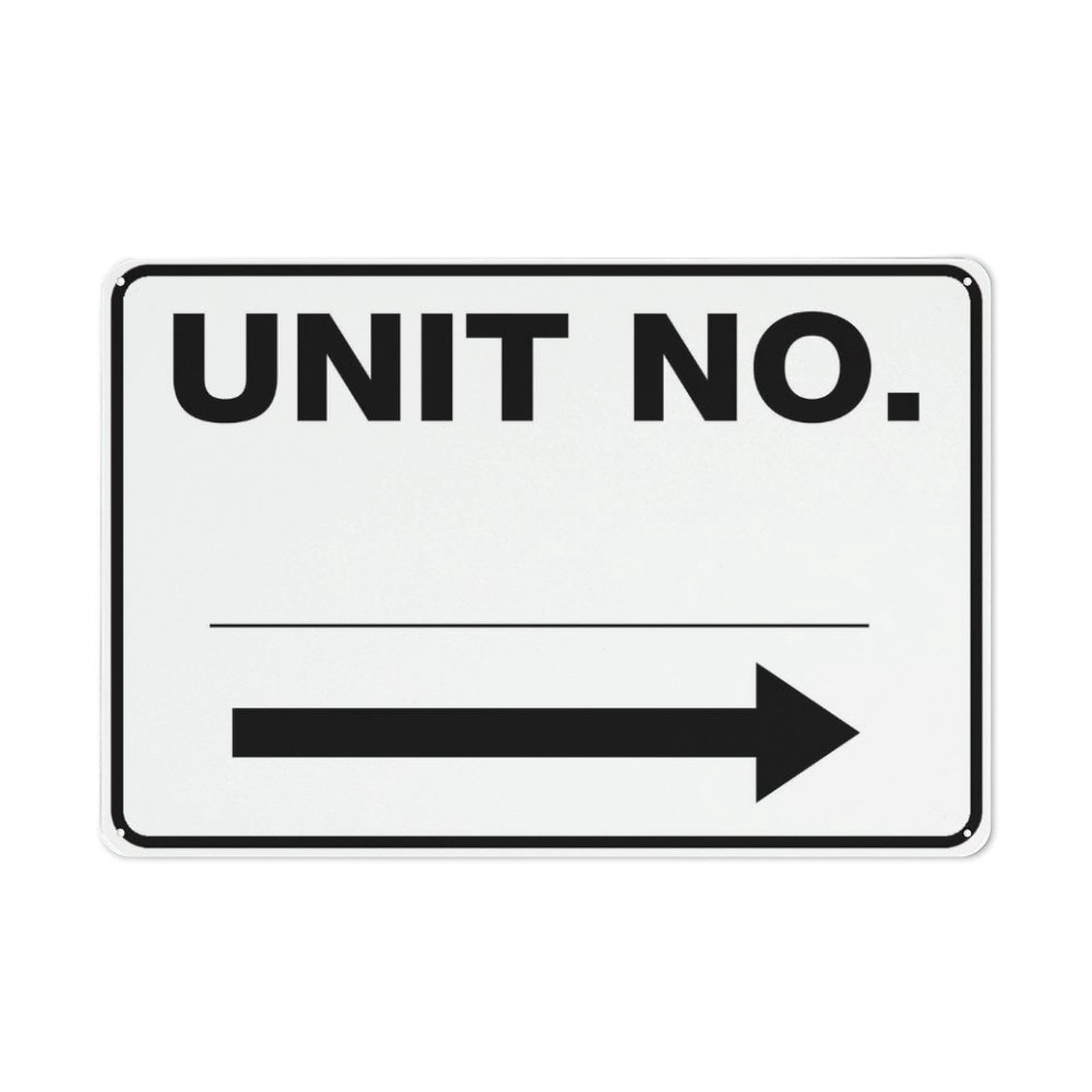 Unit Number (Right Arrow) Metal Sign 8"x12" Rust-Free Aluminum | Easy to Read, Sturdy, Keep Out for Outdoor Home & Farm Yard