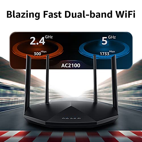 Speedefy High Speed Pro WiFi Router - Dual Band AC2100 Wireless Router for Streaming & Gaming, Up to 35 Devices, 2000 sq.ft Coverage, 4X4 MU-MIMO, USB Port, Parental Control (Model: K8) - Image 3