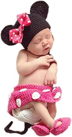 Pinbo Baby Girls Photography Prop Cute Knitted Crochet Hat Dress Diaper Shoes