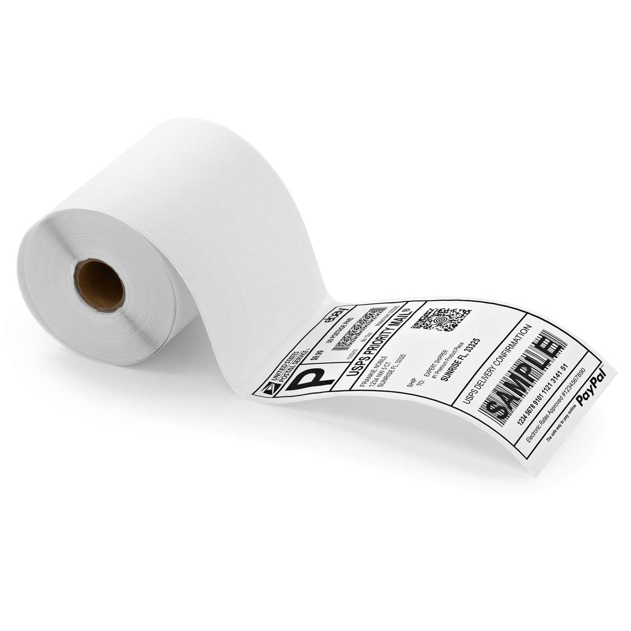 20 x Thermal Labels Rolls (4" x 6") (101.6x152.4mm) Address Labels Zebra Toshiba Citizen Eltron Orion SATO UPS Printers and More (20 Rolls = 10000 Individual Labels) — image 1