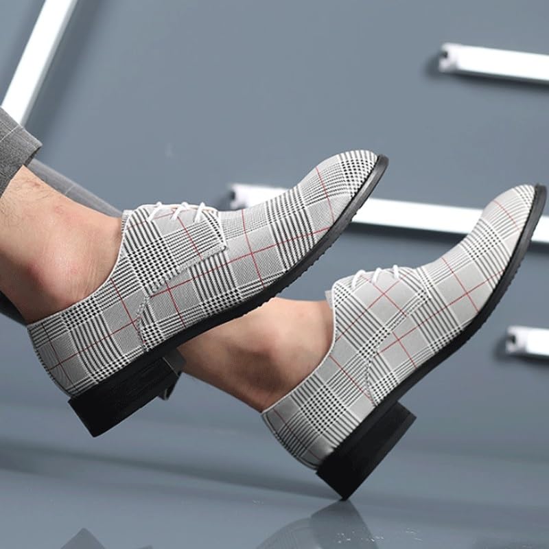 Men's Trendy Brogue Wingtip Dress Shoes Formal Business Casual Lace Up Punched Leather Oxford Office Working Derby Shoes3