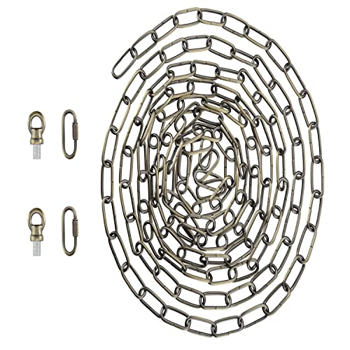Image of Aspen Creative 21116-51,Steel 15 Feet Heavy Duty Chain & Quick Link Connector for Hanging Up Maximum Weight 50 Pounds-Lighting Fixture /Swag Light /Plant in Antique Brass.9 Gauge.