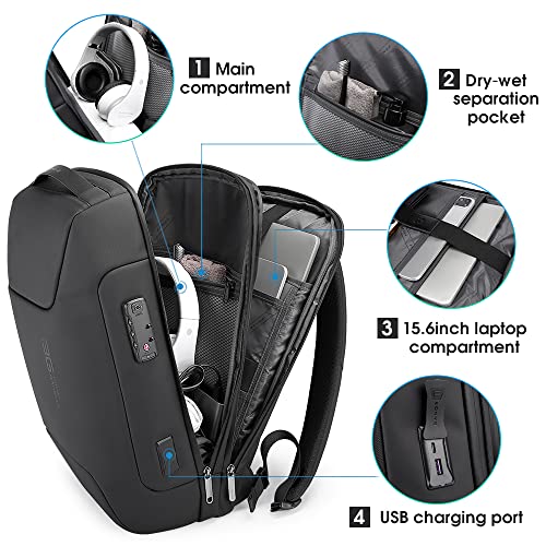 Bange Anti Theft Business Backpack Fits 15.6 Inch Laptop,Smart Work Backpack With Usb Charging Port For Office Work Airplane Business Travel #TOP2