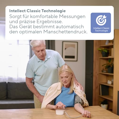 B.Well Swiss Automatisches Oberarm-Blutdruckmessgerät PRO-35, klinisch validierter Blutdruckmesser Arrhythmie- und Vorhofflimmern-Erkennung und 30 Speicherplätzen, Inkl. waschbarer Manschette, Größe M