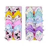 12Pcs Siwa Hair Bows for Girls LAXMTT 5 Inches Unicorn Grosgrain Ribbon Hair Barrettes Accessories deal Gift for Toddler Girls' Birthday Children's day, Halloween, Thanksgiving, Christmas.