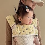 抱っこひも用よだれカバー 4枚 胸当て 抱っこ紐 よだれカバー 綿100%6重ガーゼ だっこひも よだれかばー おでかけ よだれパッド涎カバー (A) の画像7