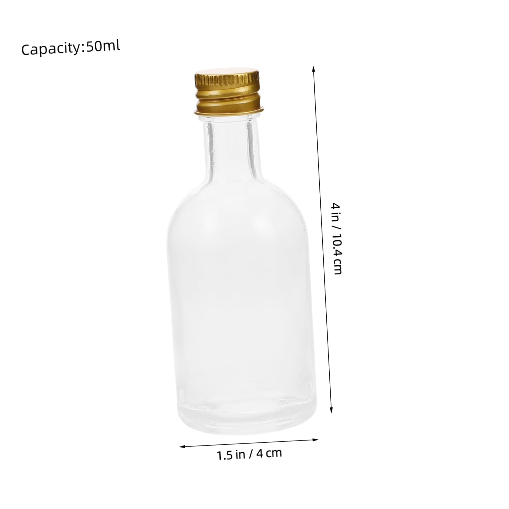 GARVALON 10 Kleiner Glasflaschen mit Deckel 50ml Tragbar und Benutzerfreundlich Transparente Kleine Flaschen zum Befüllen für Reisen und Unterwegs