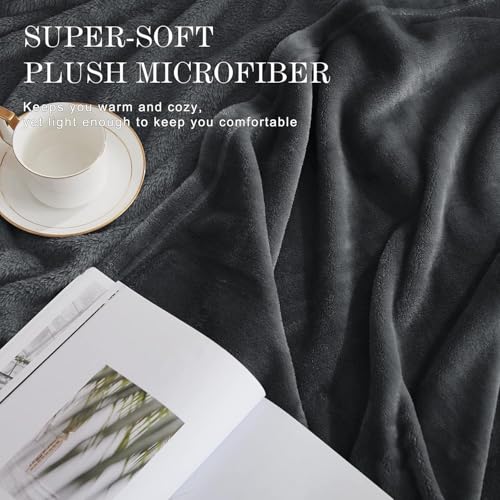 Image of Amazing Super Soft Double Bed Woollen Quilt Cover, 310TC Warm Duvet Cover, Woolen Duvet Cover /Rajai Cover /Blanket Cover /Quilt Cover King Size=90x100 Inches, Winter Blanket Cover (Dark Gray)