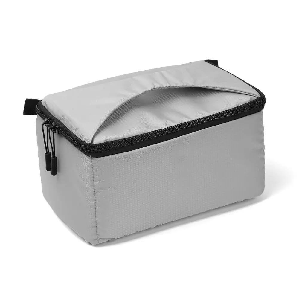 Bolsa for cámara DSLR SLR, portátil, Resistente al Agua, partición Acolchada, Funda for Insertar, Compatible con Canon y Sony, 1 ud.(Light Grey)