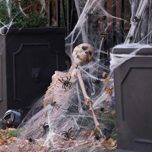 50 Stück Spinnen,Halloween Spinne,Deko Spider Plastik,Decoration Kleine Mini Gruselig Halloween-Spinne,Indoor Kunststoff Scherzartikel,Realistic Sehr aus Plastikspinnen,Toy Widerlich Spinnhalloween