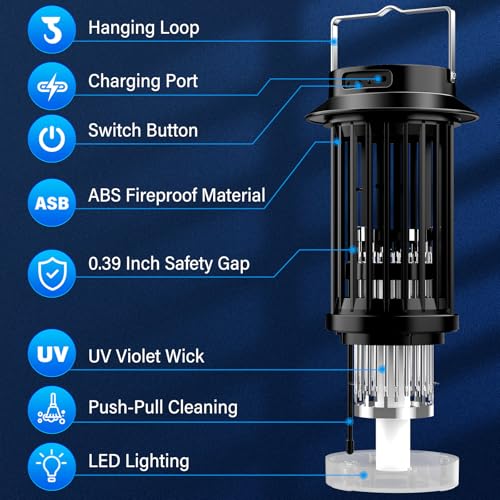 Palone MWS-091 Bug Zapper For Outdoor Indoor, Mosquito Zapper Rechargeable Fly Killer thumb #5