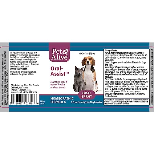 PetAlive Oral-Assist – Natural Homeopathic Formula Supports Oral and Dental Health in Dogs and Cats – Supports Healthy Teeth and Gums in Pets – 59 mL PetAlive Oral-Assist – Natural Homeopathic Formula Supports Oral and Dental Health in Dogs and Cats – Supports Healthy Teeth and Gums in Pets – 59 mL