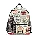 Mochila Escolar Vintage con símbolos Retro de Londres para niños y niñas