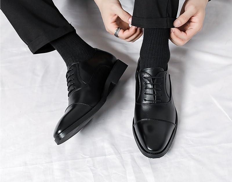 Leather Formal Oxford Shoes for Men Black Lace-Up Classic Dress Business Wedding Office Footwear for Wedding Office Business2