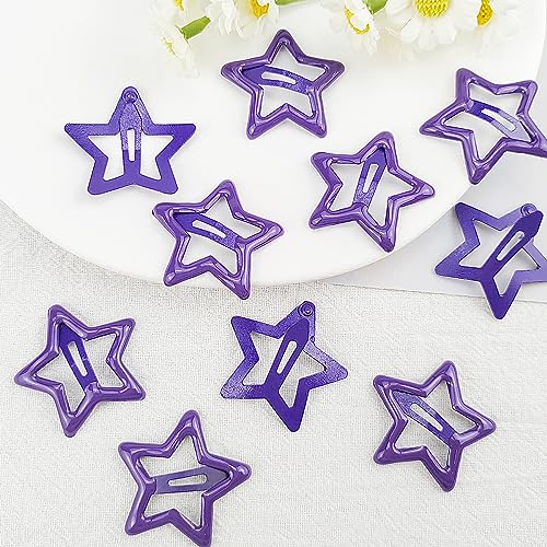 Pinzas para cabello estrella morado oscuro, 10 piezas miniatura 6