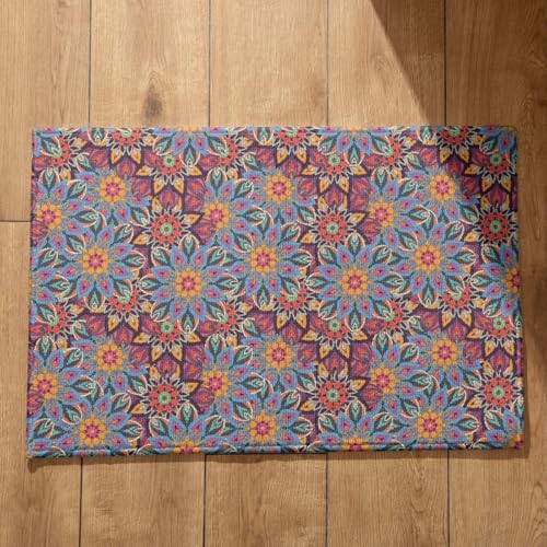CEVAN Alfombra Cocina Antideslizante Lavable Alfombrilla para Dentro de la Ducha Antideslizante Mandala Alfombra Que Absorbe El Agua Felpudos Graciosos 50x80cm