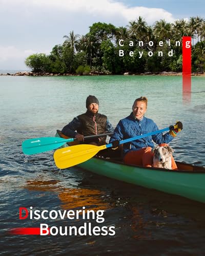 Abahub Adjustable Canoe Paddle Aluminum Shaft, 4'3''-5'3''/130cm-160cm, Floatable Oar for Canoeing Boating Kayaking, Yellow