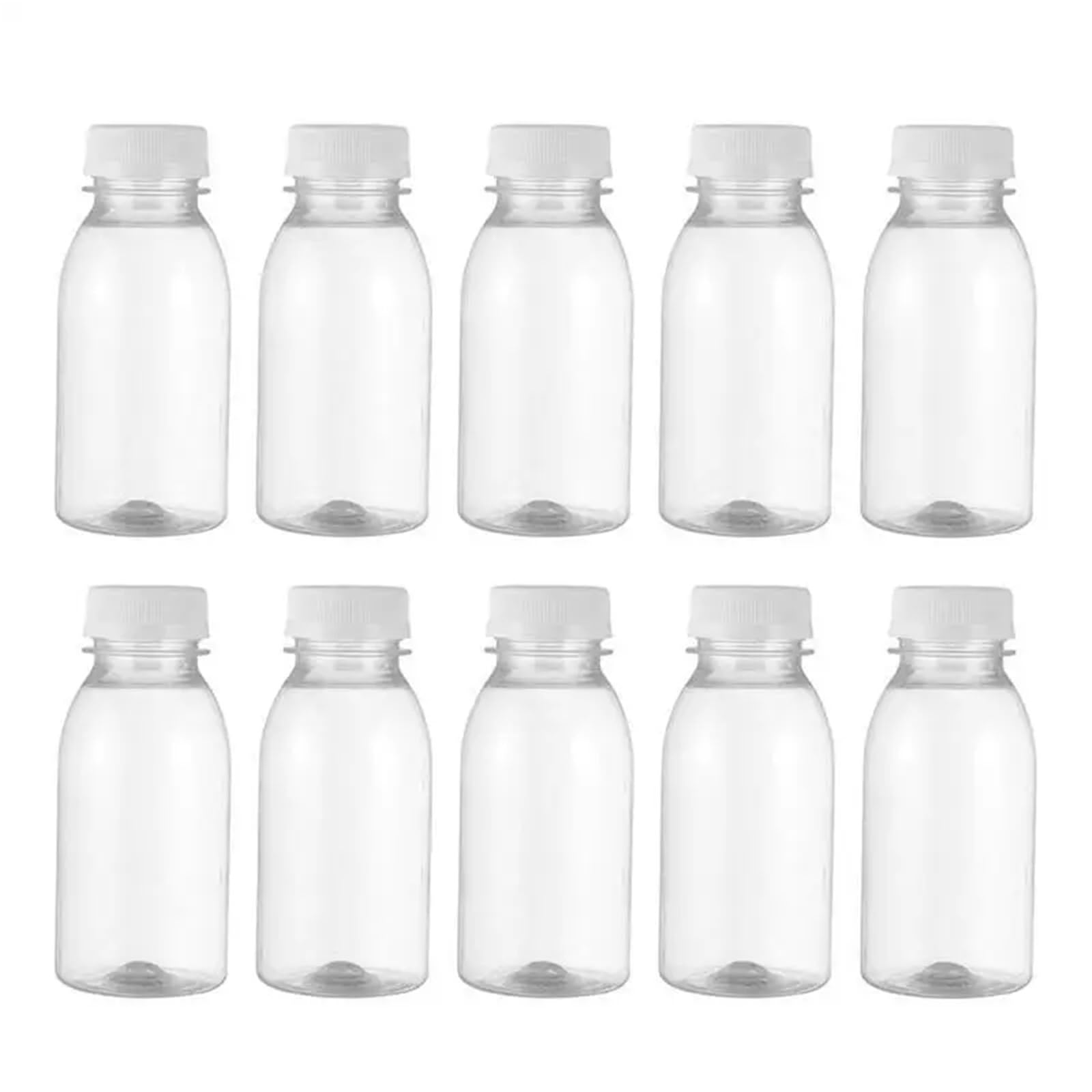 EnxJire Plastic Juice Bottles 10pcs Milk Bottles Small Juice Leakproof Portable Beverage for Kitchen