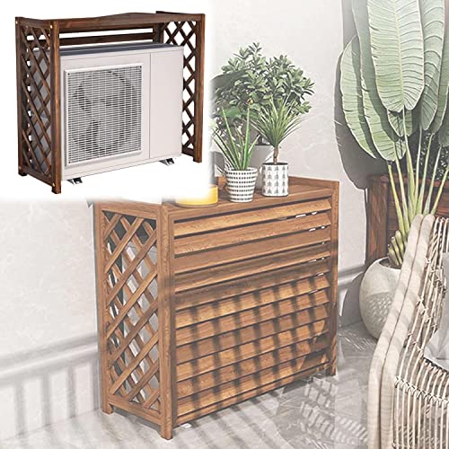 HczioN Cubierta de Madera para Aire Acondicionado al Aire Libre, cercas Ocultas de la Pantalla de...