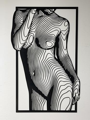Décoration murale en bois 3D tableau silhouette femme moderne Boutdebois