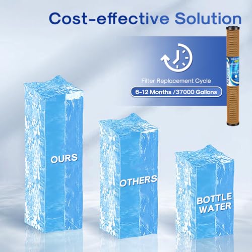 Image of ICEPURE 5 Micron 20 inch x 2.5 inch Whole House Activated Carbon and KDF Water Filter Cartridge, Heavy Metal Removal Filter Replacement for EP-20, C1-20, F3WCB32, CTO20-KDF, 1PACK