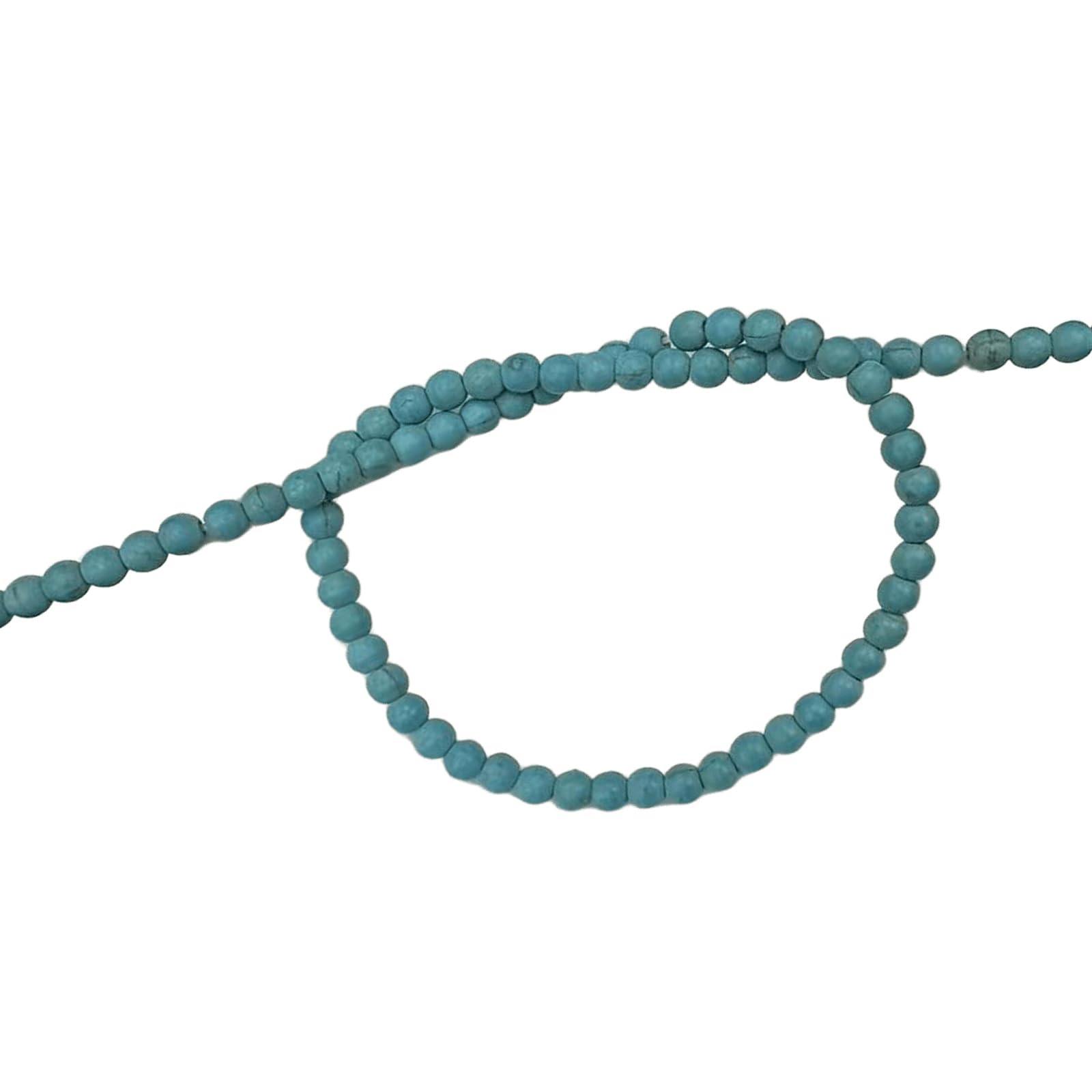 Carotoe 4Mm Unique Blue Turquoises Round Spacer Beads For Accessories Assembling Turquoises Beads For Jewelry Making