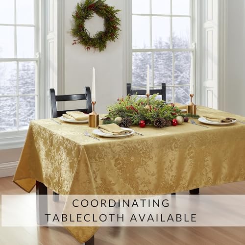 Elrene 91245GLD Home Fashions Poinsettia Elegance Jacquard Holiday Table Runner thumb #4