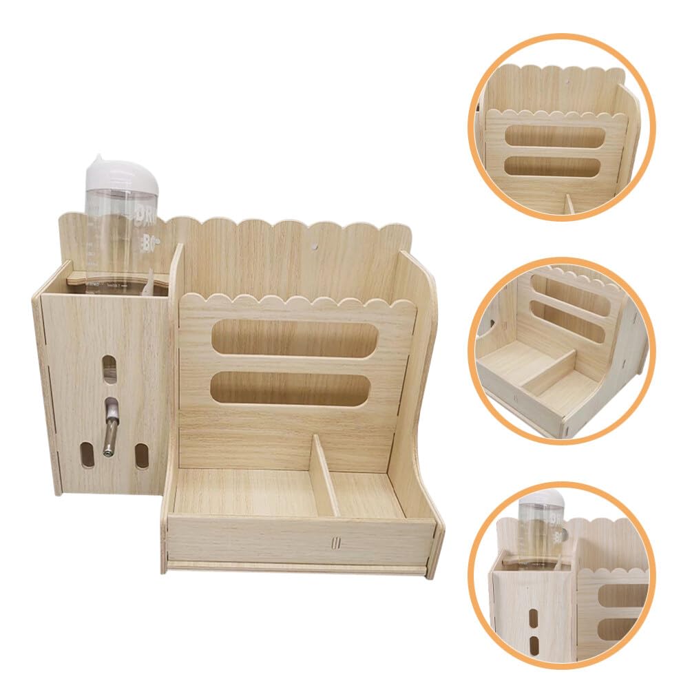 Housoutil Mangiatoia Per Conigli in Legno Resistente All Usura Supporto Da Pavimento Comodo Per Uso Quotidiano Mangiatoia Multifunzione Per Gabbie