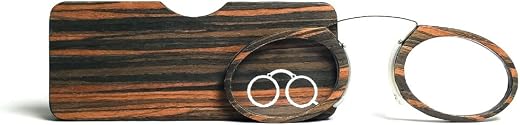 DR. B's Readers® Wooden Bamboo Nose Clip Reading Glasses for Men & Women with Matching Pod Case Portable Glasses